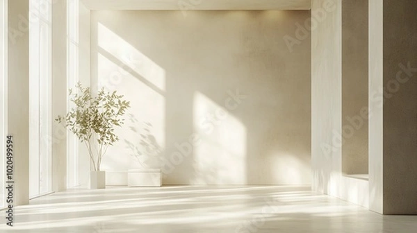 Obraz modern minimalist architecture background with clean lines and neutral tones creating a professional atmosphere for video calls or online meetings in a contemporary workspace setting