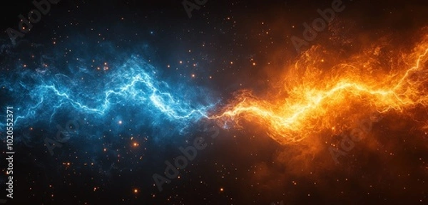 Fototapeta Abstract Digital Art of Fire and Ice