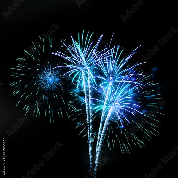 Obraz Fireworks isolated on black background