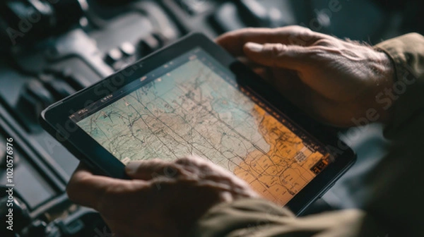 Fototapeta Navigating the Skies: The Evolution of Digital Maps for Pilots and Air Traffic Management in Modern Aviation