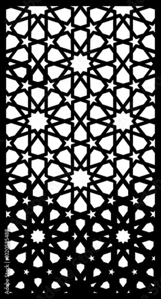 Obraz Explore the Beauty of Intricate Geometric Star Patterns: An Islamic Art Inspired Vector Design for Decorative and Architectural Applications