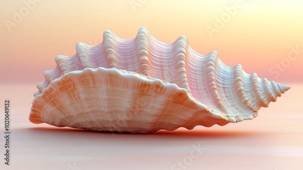Fototapeta Shell on the Beach, Image of a Seashell at Sunrise