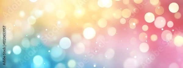 Fototapeta Blurred background in pastel colors, with a gradient of blue and pink, light sky blue and soft yellow