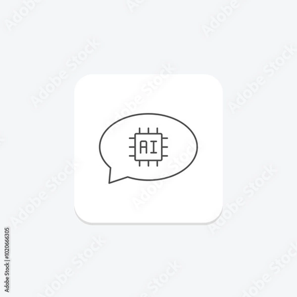 Fototapeta Ai Communication thinline icon , vector, pixel perfect, illustrator file