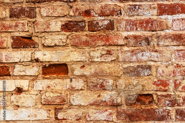 Fototapeta Old red brick wall texture. Abstract background and texture for design.