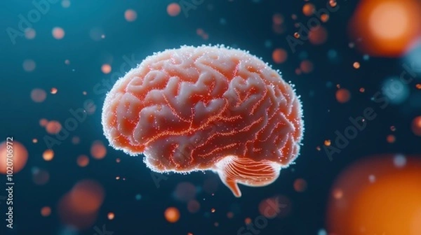 Fototapeta Intricate brain structure with glowing synapses