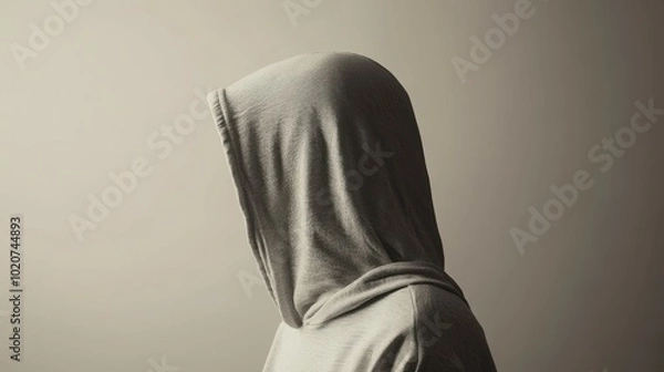 Fototapeta Mysterious hooded figure in the shadows