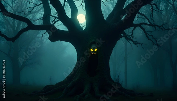 Obraz Chilling Light: The Sinister Tree's Secret