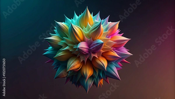 Fototapeta Creative abstract 3d shape with bright colors