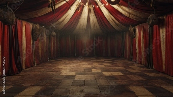 Fototapeta Spooky Circus Tent Interior