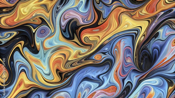 Fototapeta Abstract liquid marble textures in soft pastel color