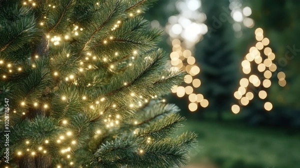 Fototapeta The Christmas Tree with Lights