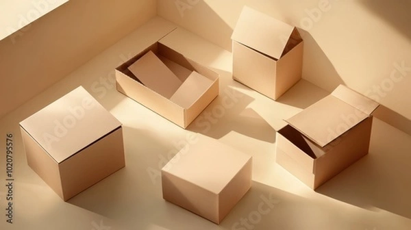 Fototapeta The Boxes in Soft Lighting