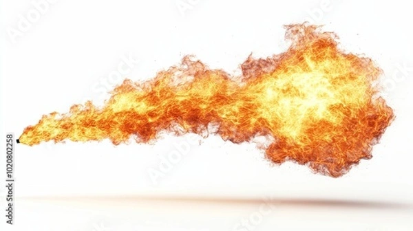 Obraz A Stream of Fire Erupting From a Nozzle, Forming a Fiery Ball