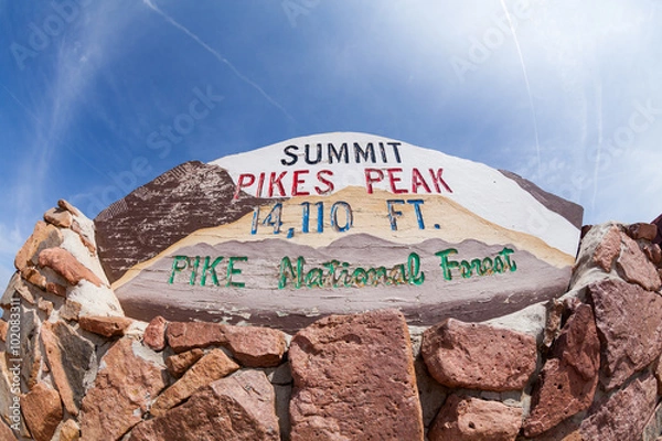 Fototapeta ​PIKES PEAK, COLORADO - AUGUST 26: Views of the Pikes Peak sig