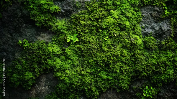 Fototapeta Green moss with grass isolated on a white background.