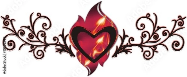 Obraz brennendes Herz