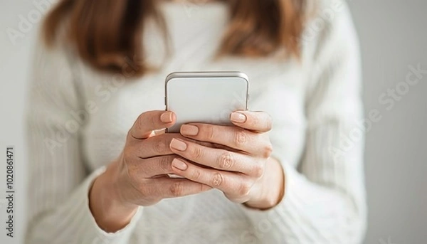 Fototapeta Innovative technology enthusiast engaged with the latest cutting edge gadget in action