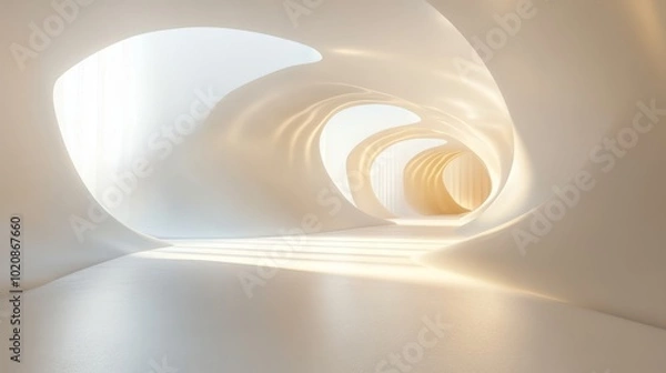 Fototapeta Seamless smooth white surface with even lighting,