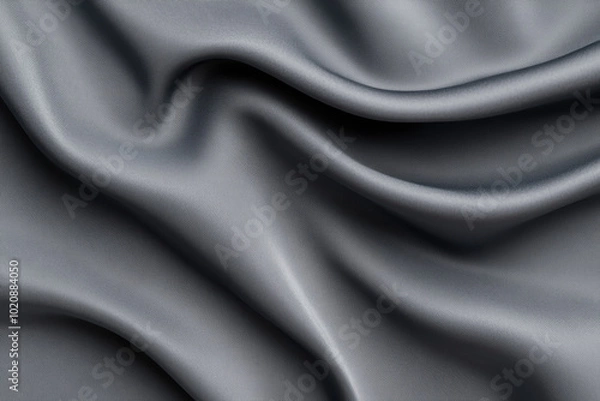 Fototapeta Abstract dark blue silk fabric with flowing waves background