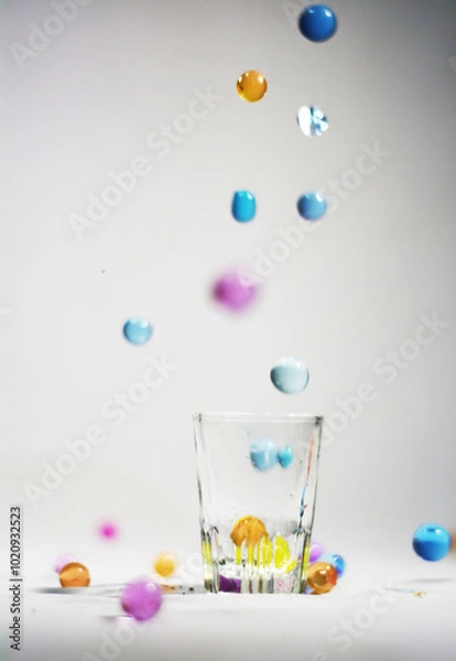 Fototapeta This bead-shaped toy is called Water Beads or Water Balz. Not just ordinary beads, but small balls made of polymer that can expand 400 times from their original shape when put in water.