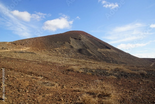 Fototapeta desertic landscape of volcano and caldera on the sea side