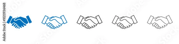 Fototapeta Handshake icon Isolated flat vector in outline