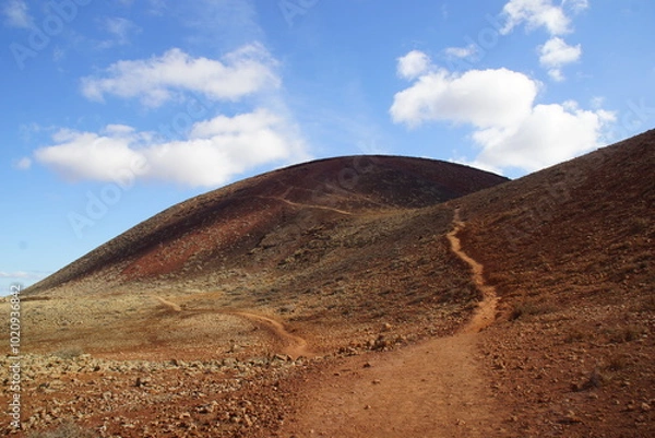 Fototapeta desertic landscape of volcano and caldera on the sea side