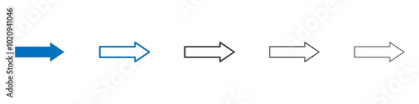 Obraz Next arrow icon Isolated flat vector in outline