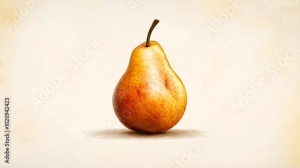 Fototapeta Fresh Pear on Simple Background