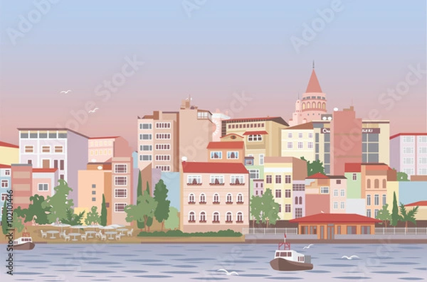 Obraz Town in morning