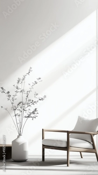 Fototapeta A modern minimalist living room.
