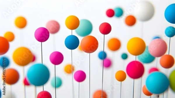 Fototapeta Interconnected Dots of Knowledge:A Minimalist Conceptual Artwork