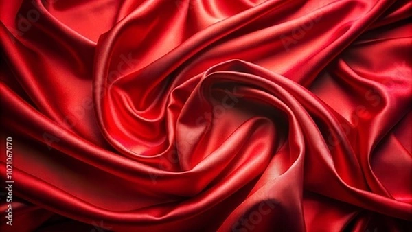 Obraz Red silk fabric clean background, top view
