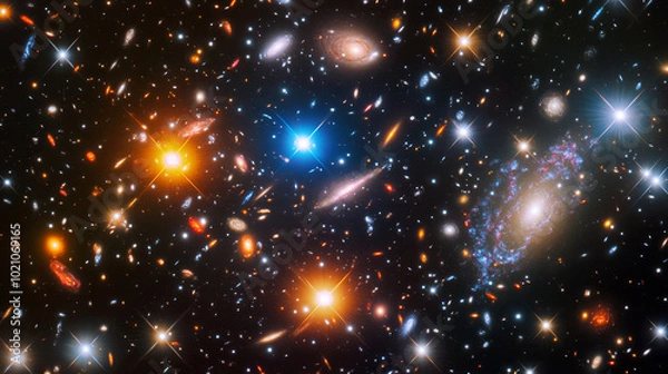 Fototapeta Space & Astronomy: Cosmic galaxies and stars in deep space 