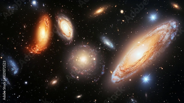 Fototapeta Space & Astronomy: Cosmic galaxies and stars in deep space 