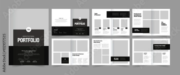 Fototapeta Architecture portfolio pamphlet and pamphlet brochure design