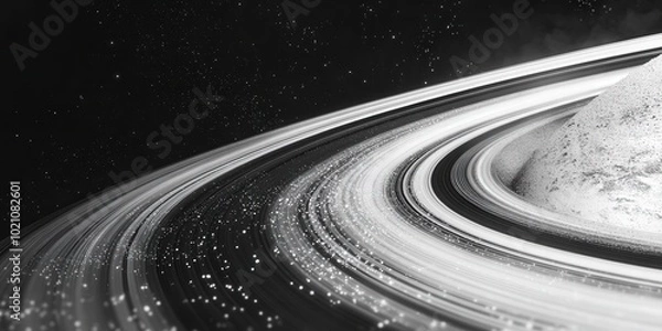 Obraz Stunning view of Saturn's rings showcasing their intricate patterns in space.