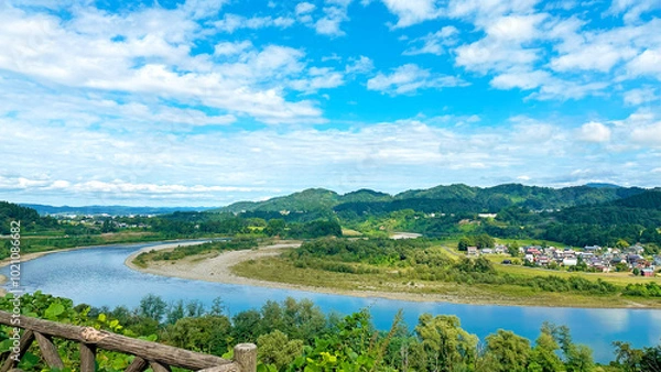 Obraz 越後川口SA展望台からの景色　新潟県長岡市西川口沢入