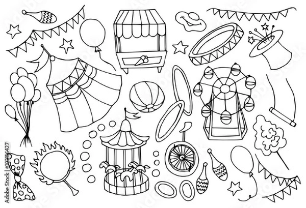 Fototapeta Doodle vektor circus