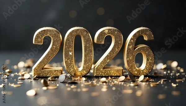 Fototapeta 2026 New Year text effect
