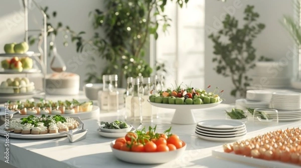 Fototapeta Gourmet Appetizers Buffet Table Setting