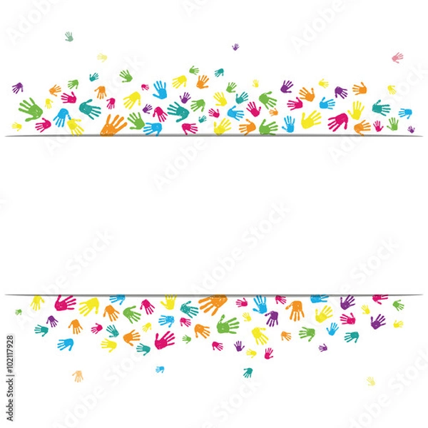 Fototapeta abstract vector hand prints background