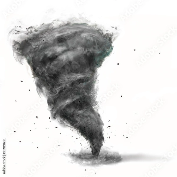 Obraz tornado na białym tle