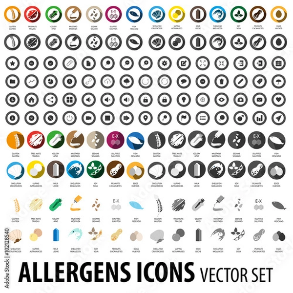 Obraz Allergens icon big set