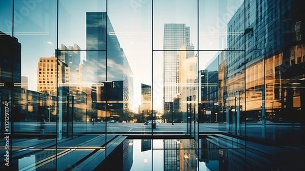 Fototapeta Modern Architecture, Skyscraper Silhouettes