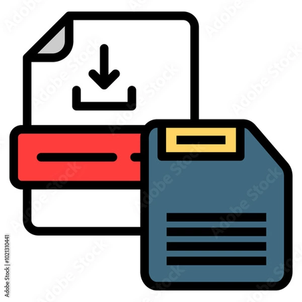 Fototapeta Save As Pdf Icon For Design Element