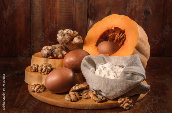 Obraz pumpkin and ingredients