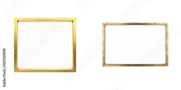 Fototapeta gold frame and background for design, texture isolated on white