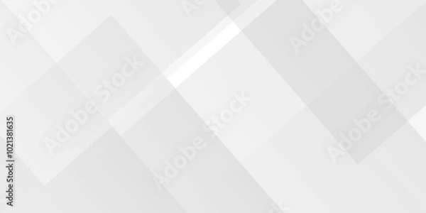 Fototapeta White and gray overlap triangle geometric technology pattern. minimal rectangle randomly arranged white triangle geometric transparent background layers overlapping presentation design.